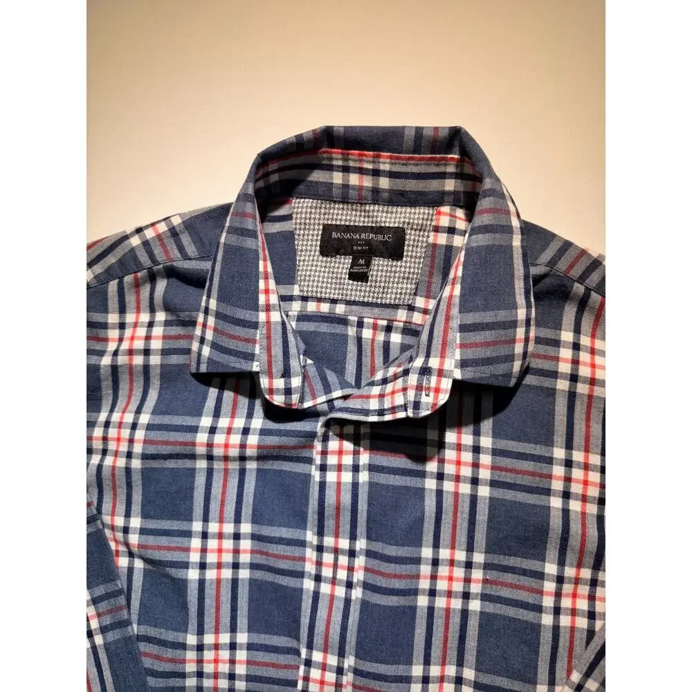 Banana Republic Slim Fit Plaid Button-Down Shirt – Men's Medium